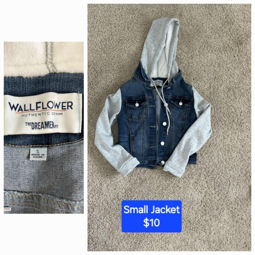 Wallflower Kids Denim Jacket with Gray Sleeves